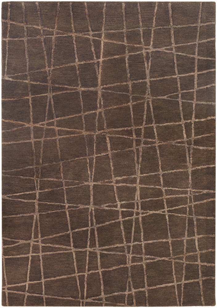 Oslo Collection Hand-Tufted Area Rug in Brown & Light Brown