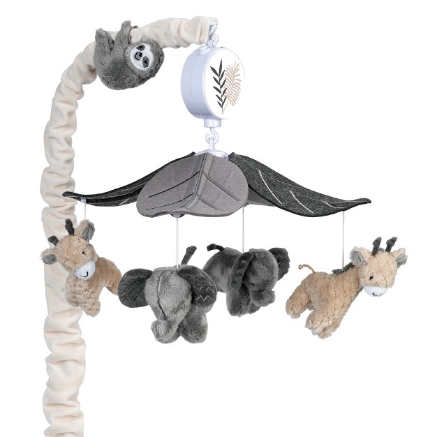 Lambs amp Ivy Baby Jungle Animals Gray tan Musical Crib Mobile Soother Toy