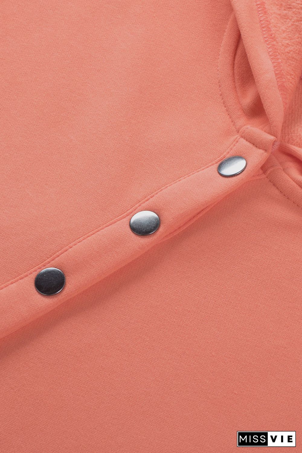 Orange Batwing Sleeve Pocketed Henley Hoodie