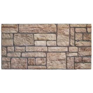 Dundee Deco Falkirk Uffcott 39.4 in. x 19.7 in. Beige Faux Stone Brick Styrofoam 3D Decorative Wall Panel (10-Pack) UFHDK03-10