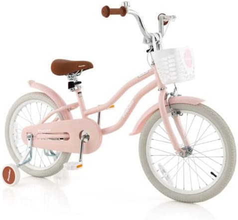 BABY JOY Kids Bike, 14 16 18 Inch Children's Bicycle w/Training Wheels, Double Brakes, Kids Bike for 4-8 Years Boys Girls