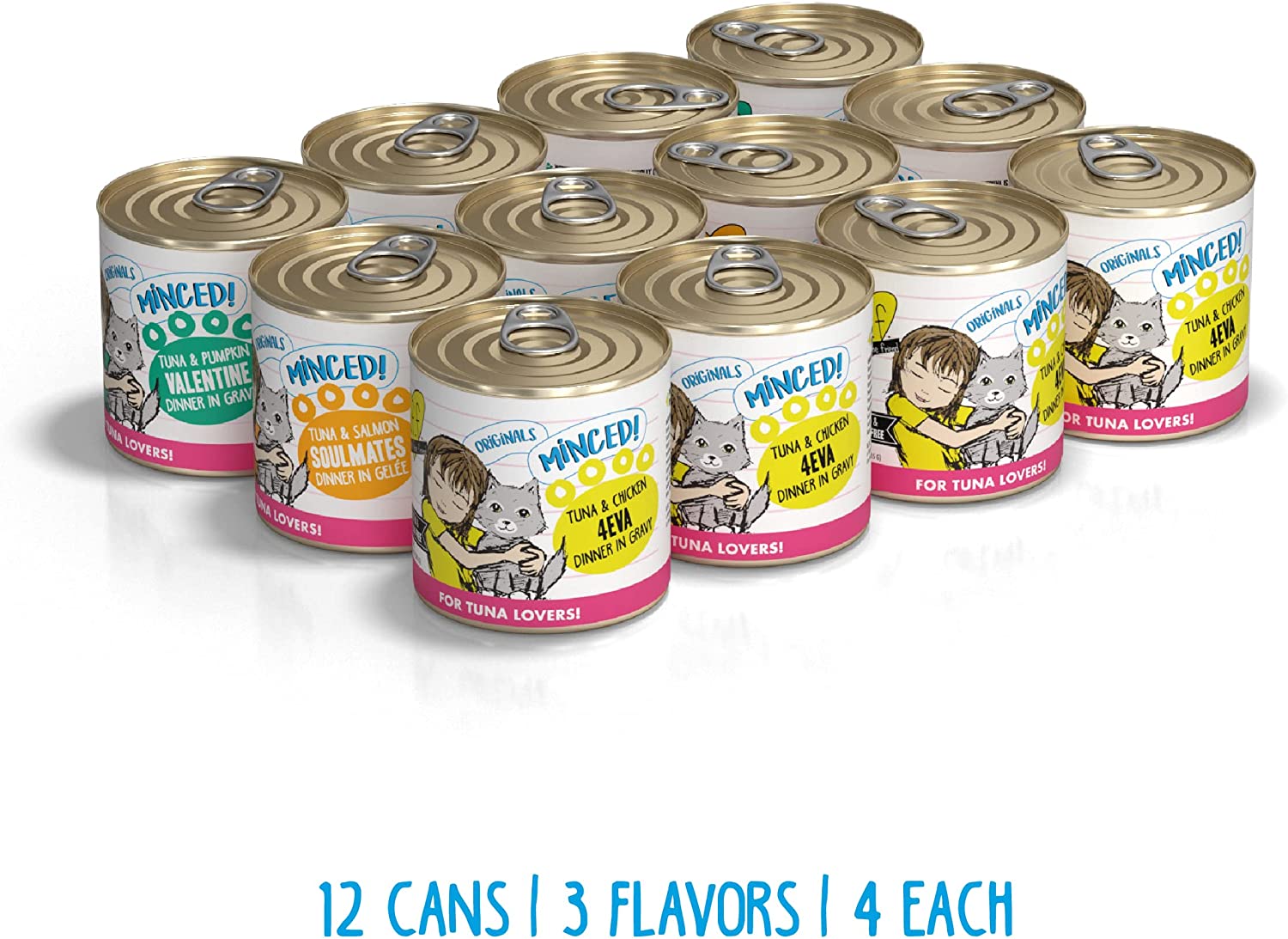 Weruva Wet Cat Food Best Feline Friend (B.F.F.)， Big Feline Feast Variety Pack， 10oz Cans (Pack of 12)， Multi Color