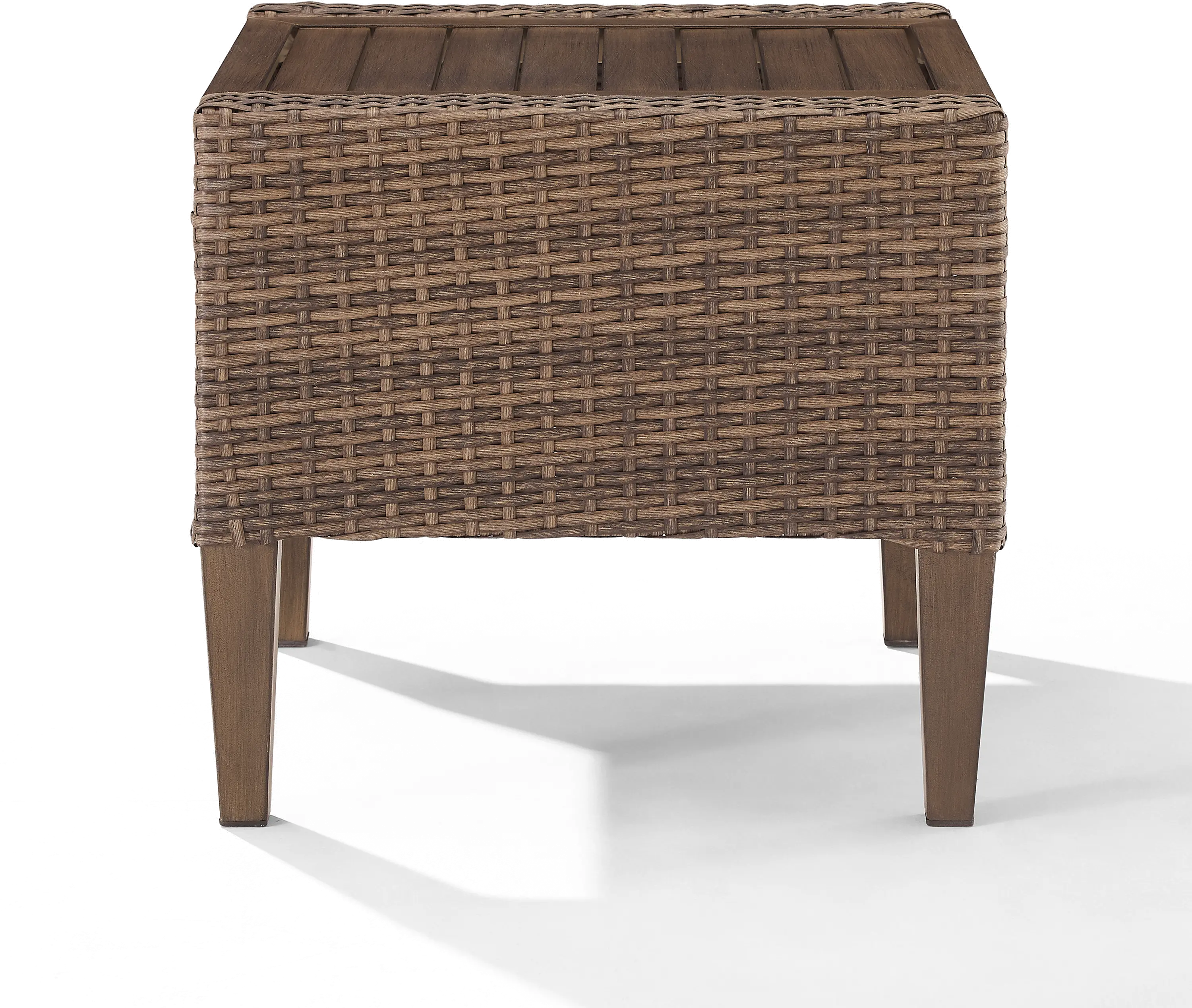 Capella Brown Wicker Patio Side Table