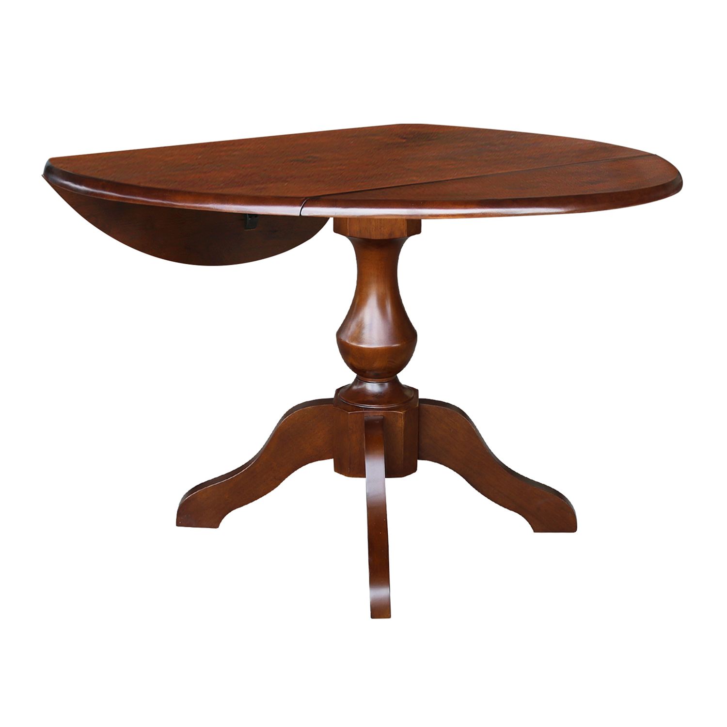 International Concepts Round Dual Drop Leaf Pedestal Dining Table