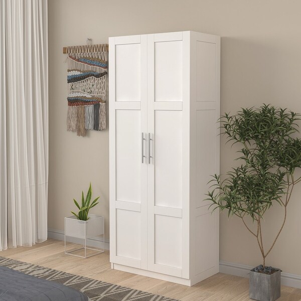 Wooden locker， 2 doors， 3 shelves， wardrobe closet， separate kitchen storage locker - - 38105664