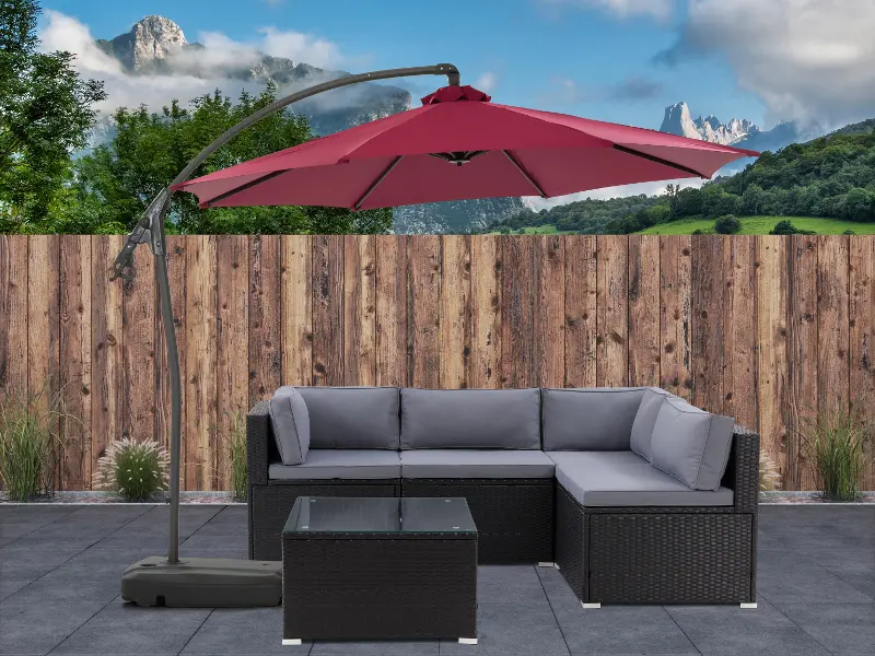 9.5 ft Cantilever Patio Umbrella in Wine Red