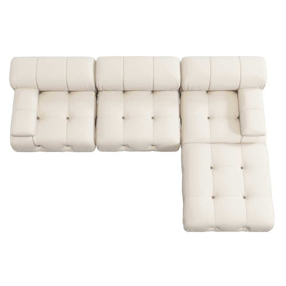 Modern Velvet Upholstered Large Modular Sectional Sofa