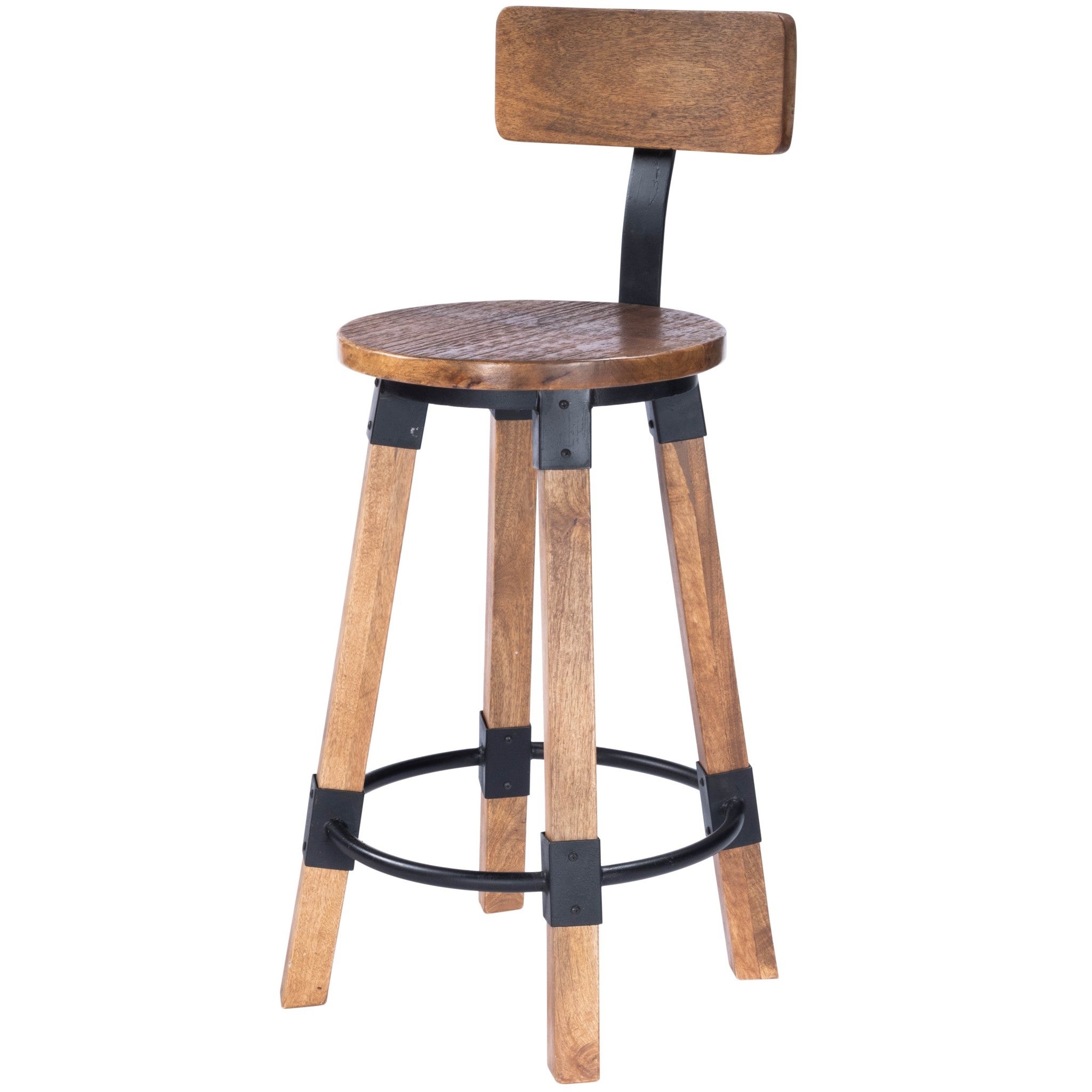 Sturdy Wood and Metal Counter Stool - 37.75