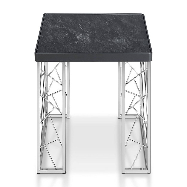 Sbragia Geometric Metal Legs End Table Faux Marble Homes Inside Out