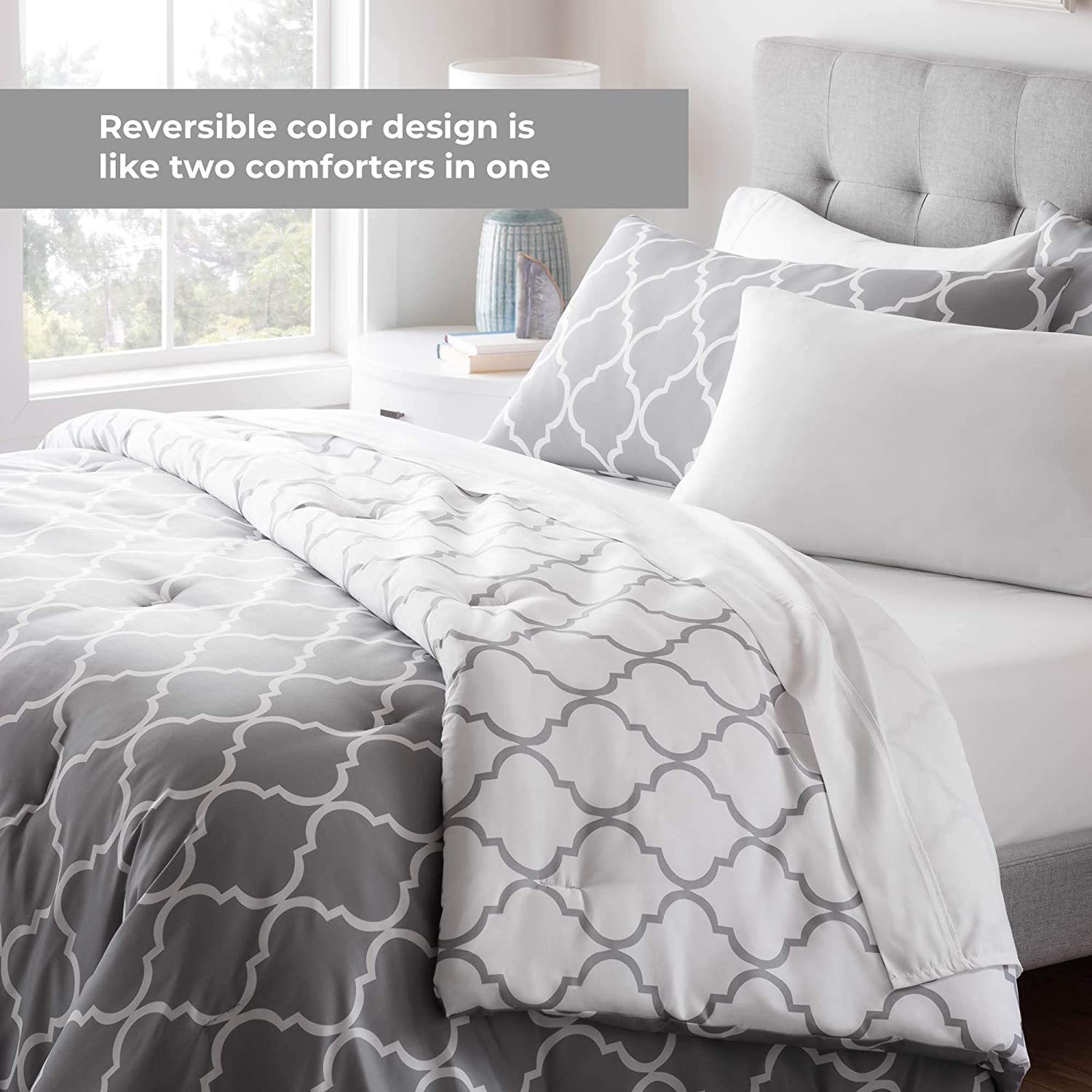 All-Season Quilted Comforter - Corner Duvet Tabs - Hypoallergenic - Plush Microfiber Fill - Machine Washable - Duvet Insert