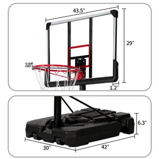 TIRAMISUBEST Portable Basketball HoopGoal with 6.6 ft. to 10 ft. H Adjustment for Youth and Adults MS1XY96479AAJ-C