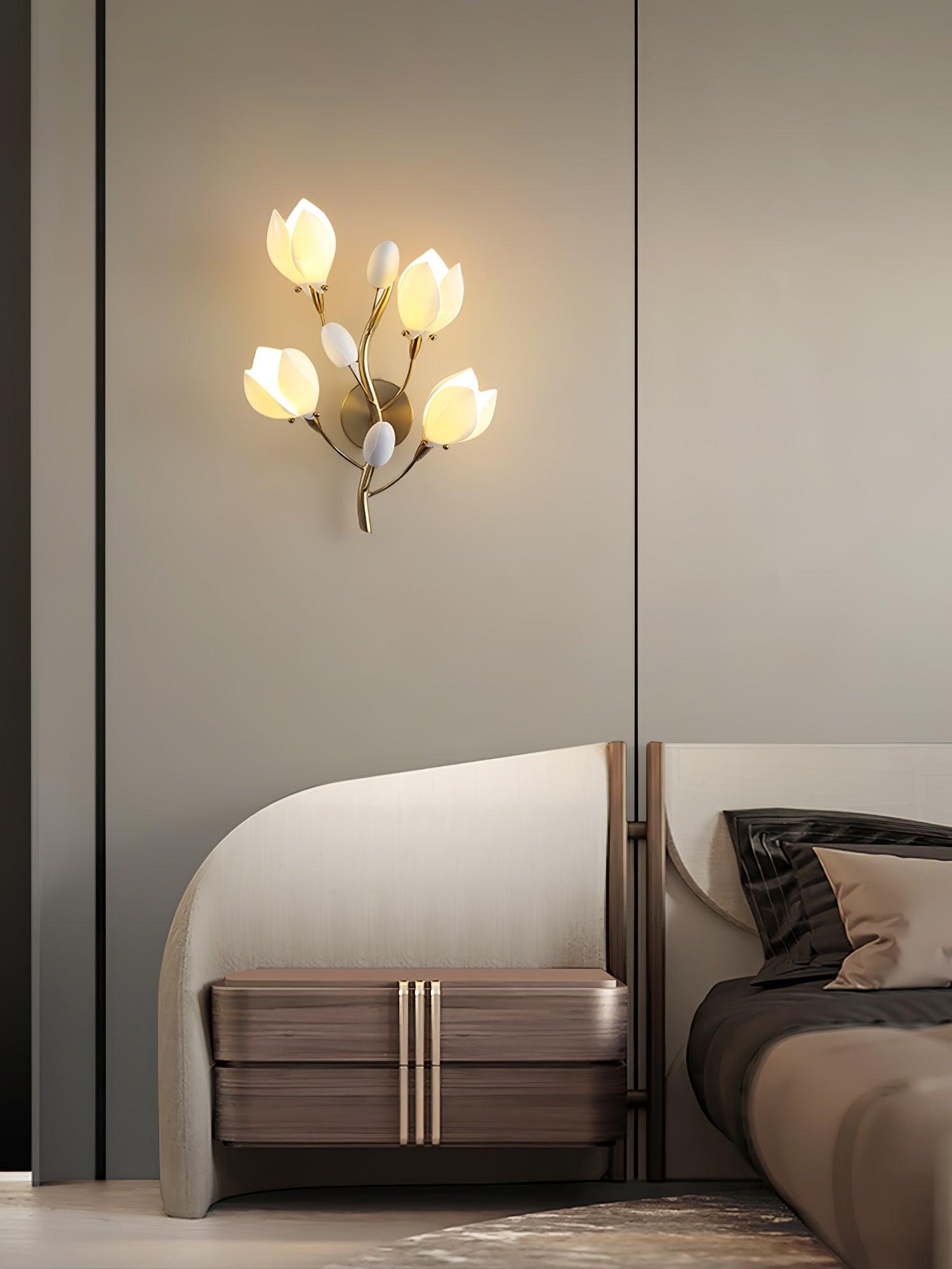 Porcelain Magnolia Wall Lamp