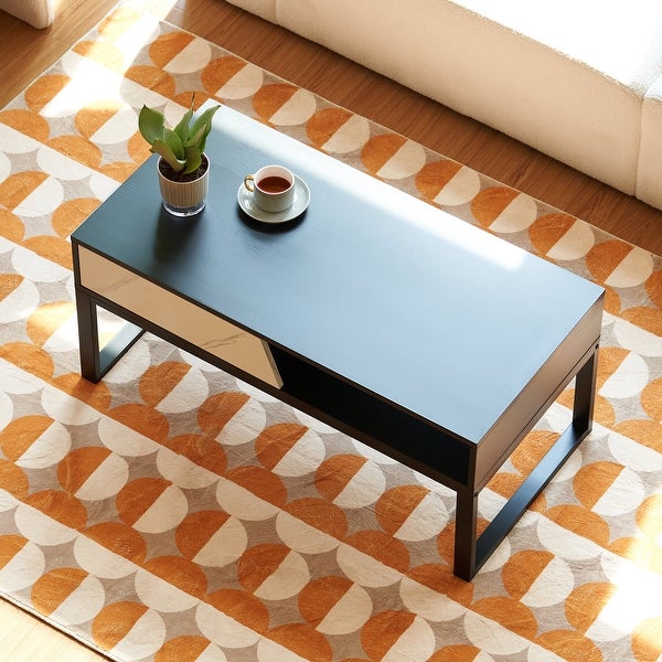 CO-Z Modern 39-Inch Coffee Table with Storage Shelf