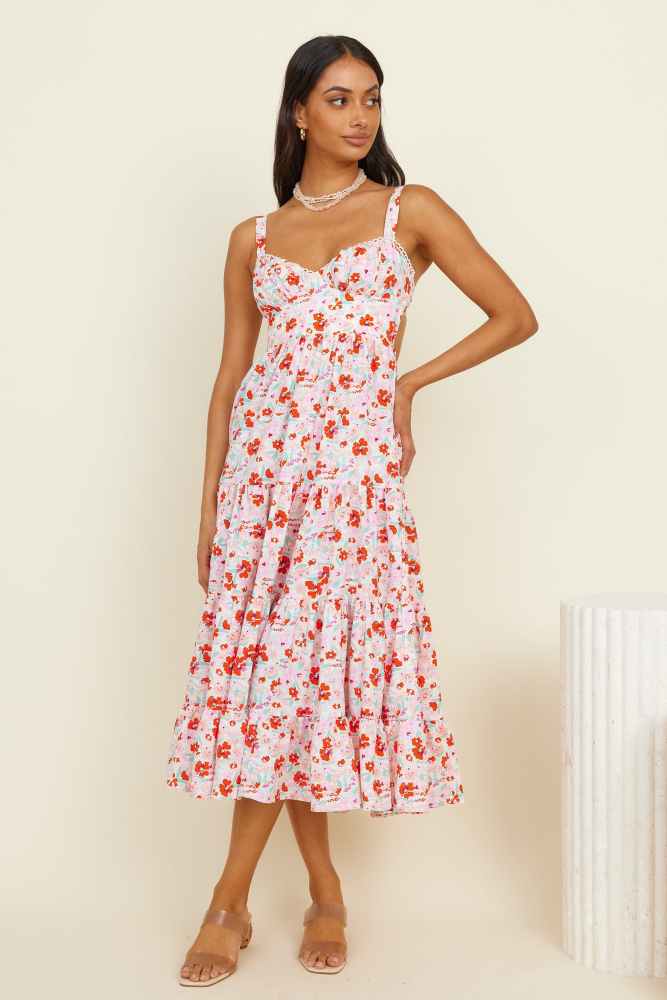 Brewed New Midi Dress Floral