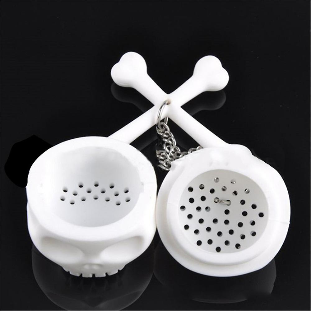 Product Halloween Gift Spoof Skull Head Silicone Tea Strainer Stainless Steel Tea Bag Skull Tea Strainer Silicone Tea Brewer