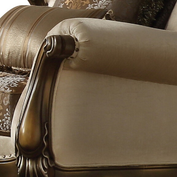 Fabric Upholstered Chair with 2 Pillows in Antique...