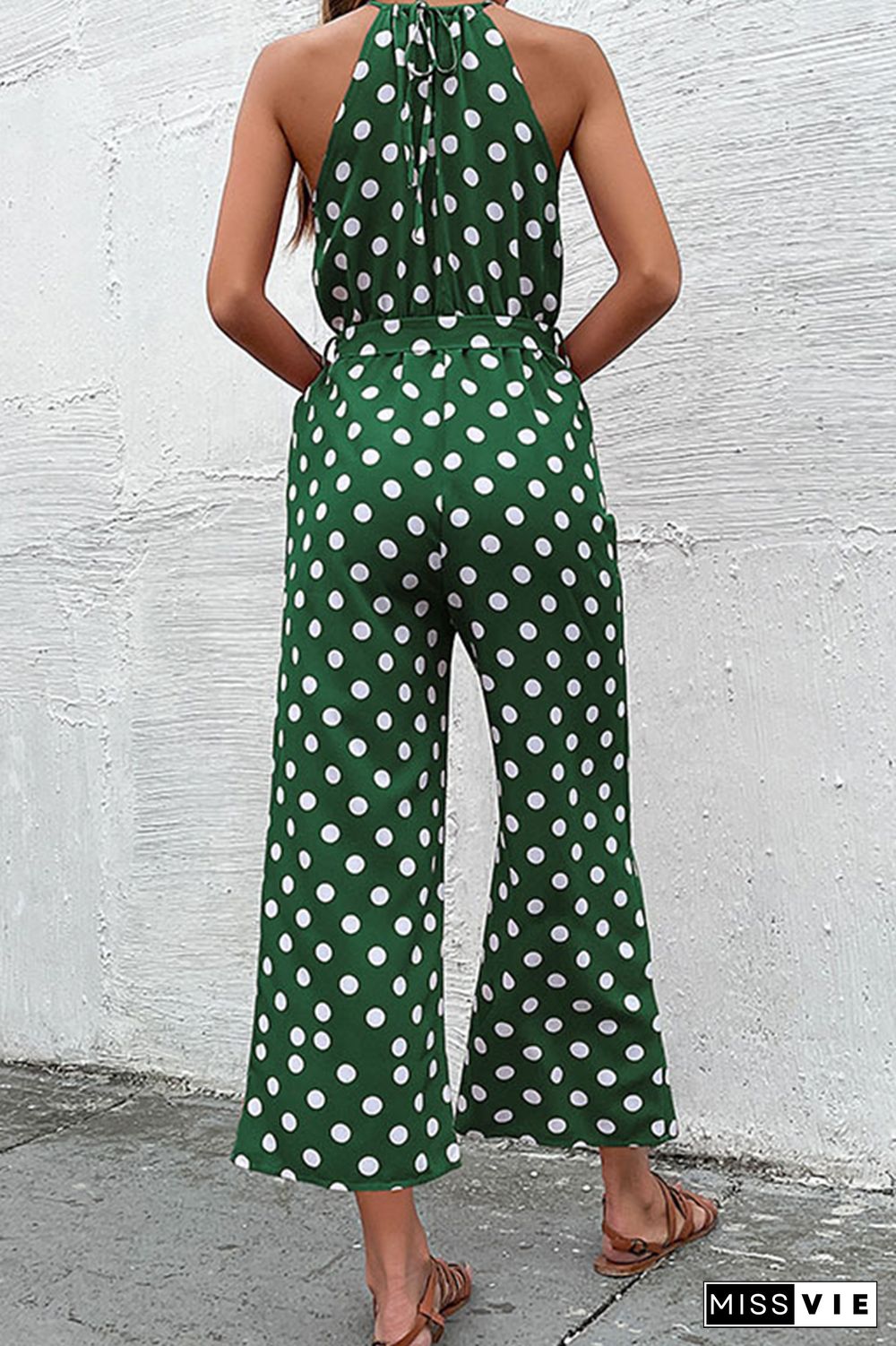 Polka Dot Long Pants Loose Jumpsuit Wholesale