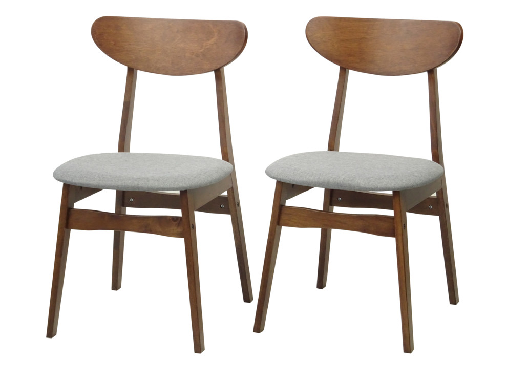 Yumiko Dining Side Chairs  Solid Wood  Medium Brown   Midcentury   Dining Chairs   by RattanUSA  Houzz