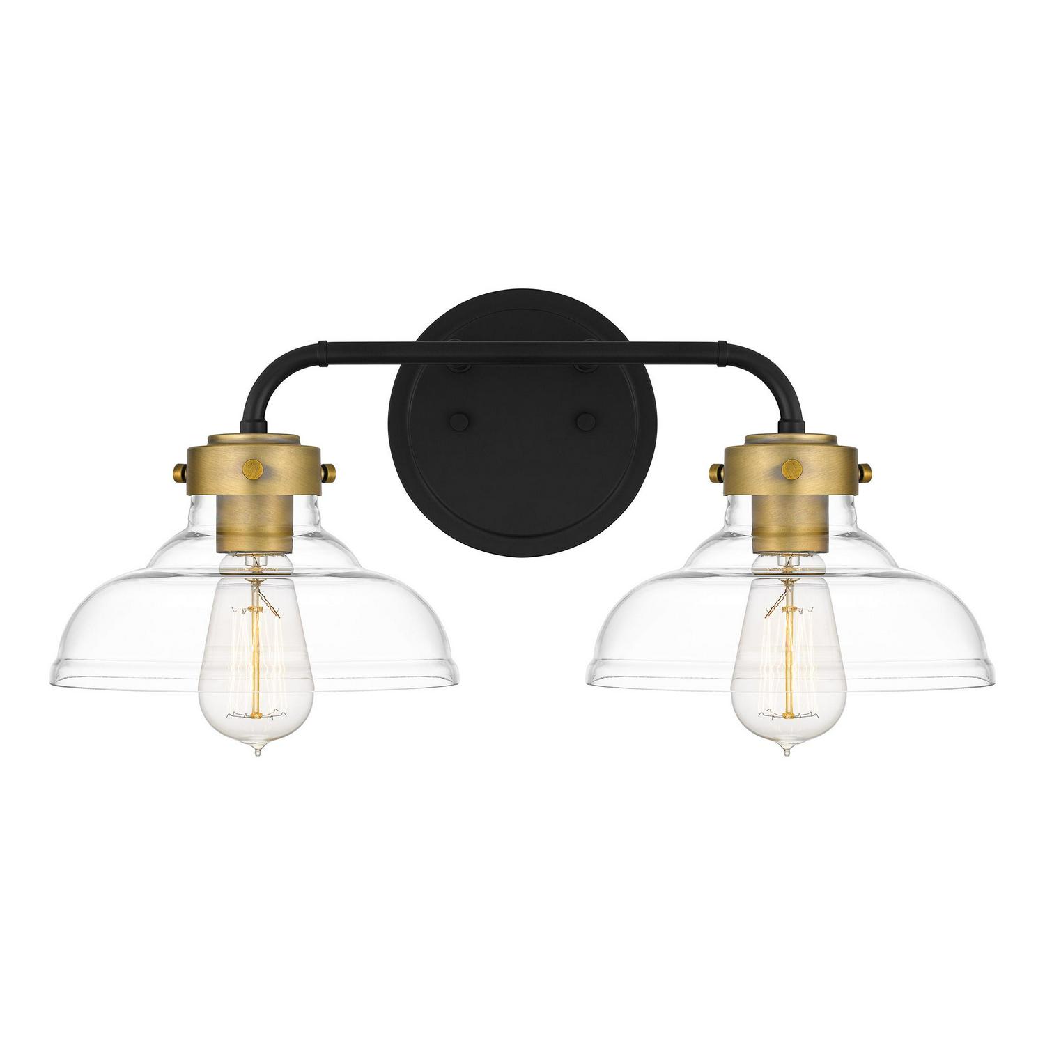 Ashley Harbour Kamden 2-Light Matte Black Bath Light