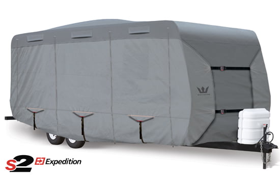 S2 Expedition EX2TT1920G Outdoor Marine Grade Travel Trailer Cover by Eevelle Fits 19 to 20 Feet - Gray