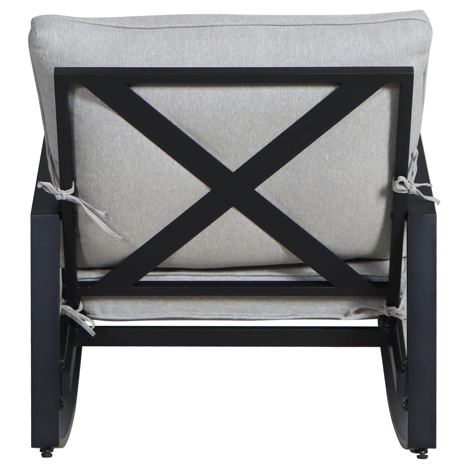 Mainstay Asher Springs 2-Piece Outdoor Rocker Set- Black Frame and Gray Cushions