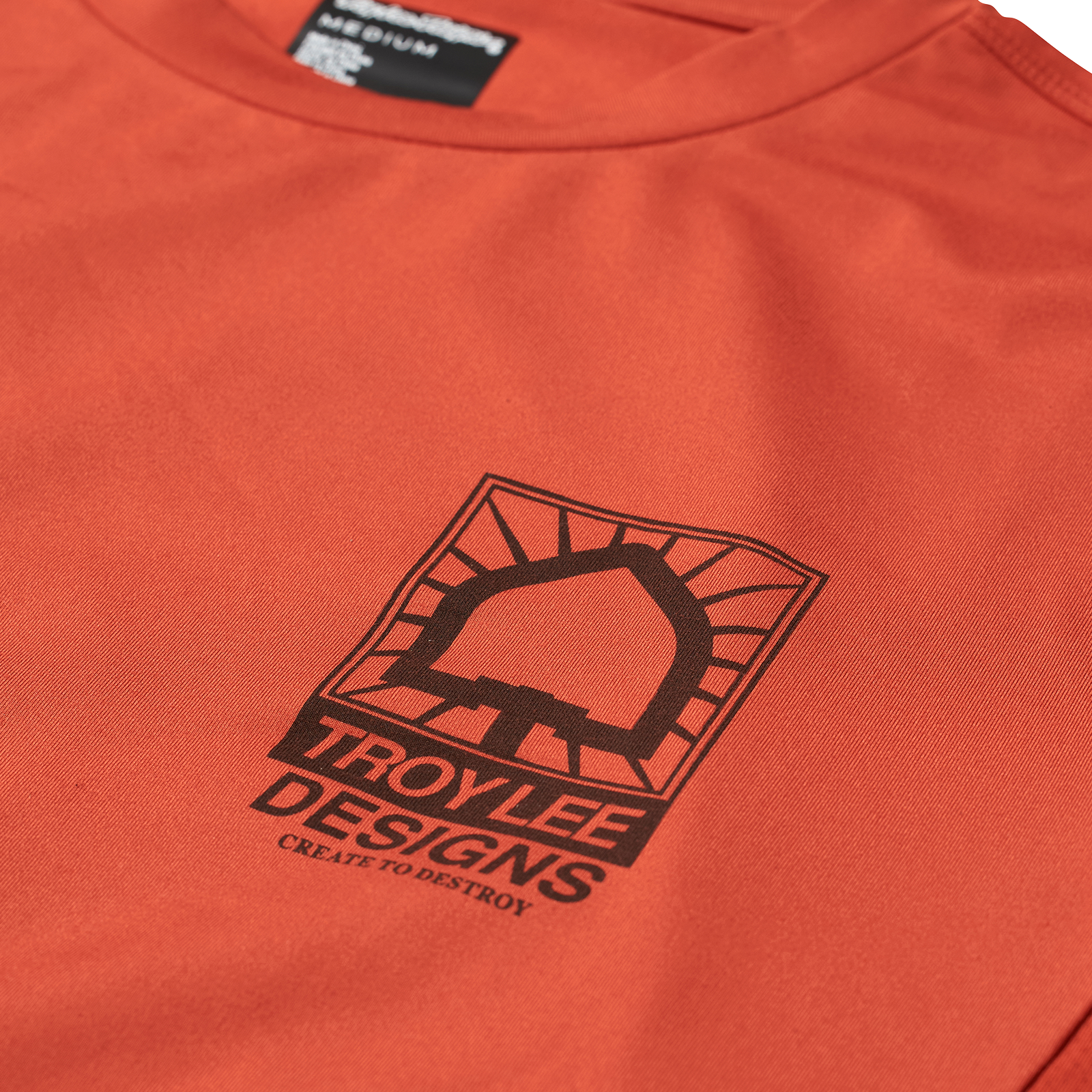 Troy Lee Designs Ruckus Long Sleeve Ride Tee - Bolts - Create To Destroy - Brick
