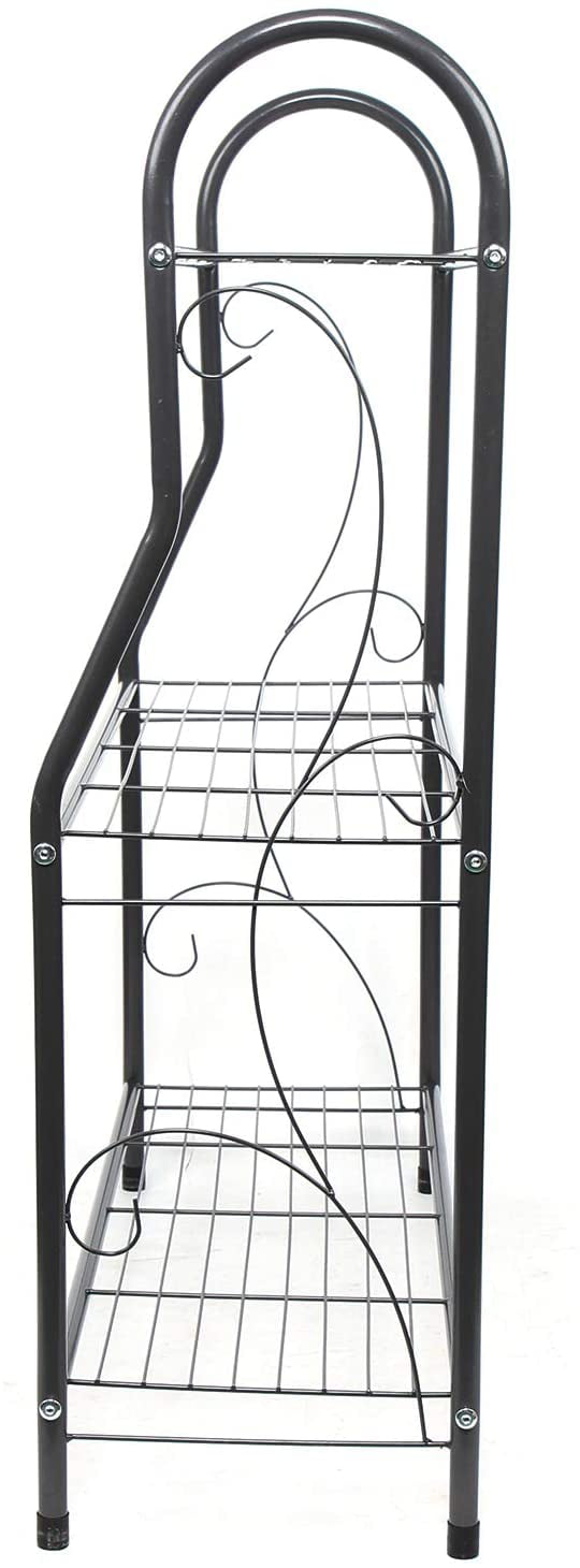 Oukaning Wrought Iron 3Tier Metal Plant Stand Flower Pot Rack Holder Indoor/Outdoor Shelf