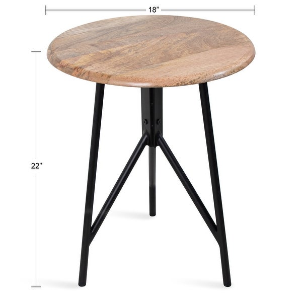 Kate and Laurel Pallson Round Wood Side Table - 18x18x22