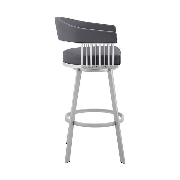 Bronson Modern Swivel Counter/Bar Stool in Faux Leather and Metal