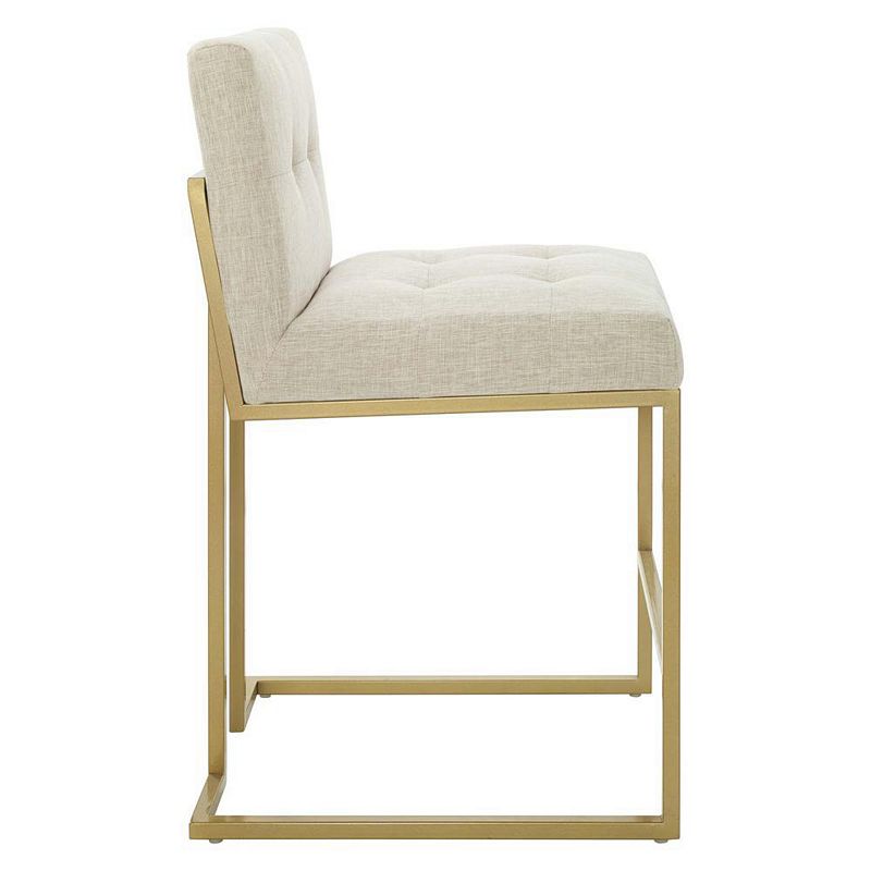 Modway Privy Gold Stainless Steel Upholstered Fabric Counter Stool