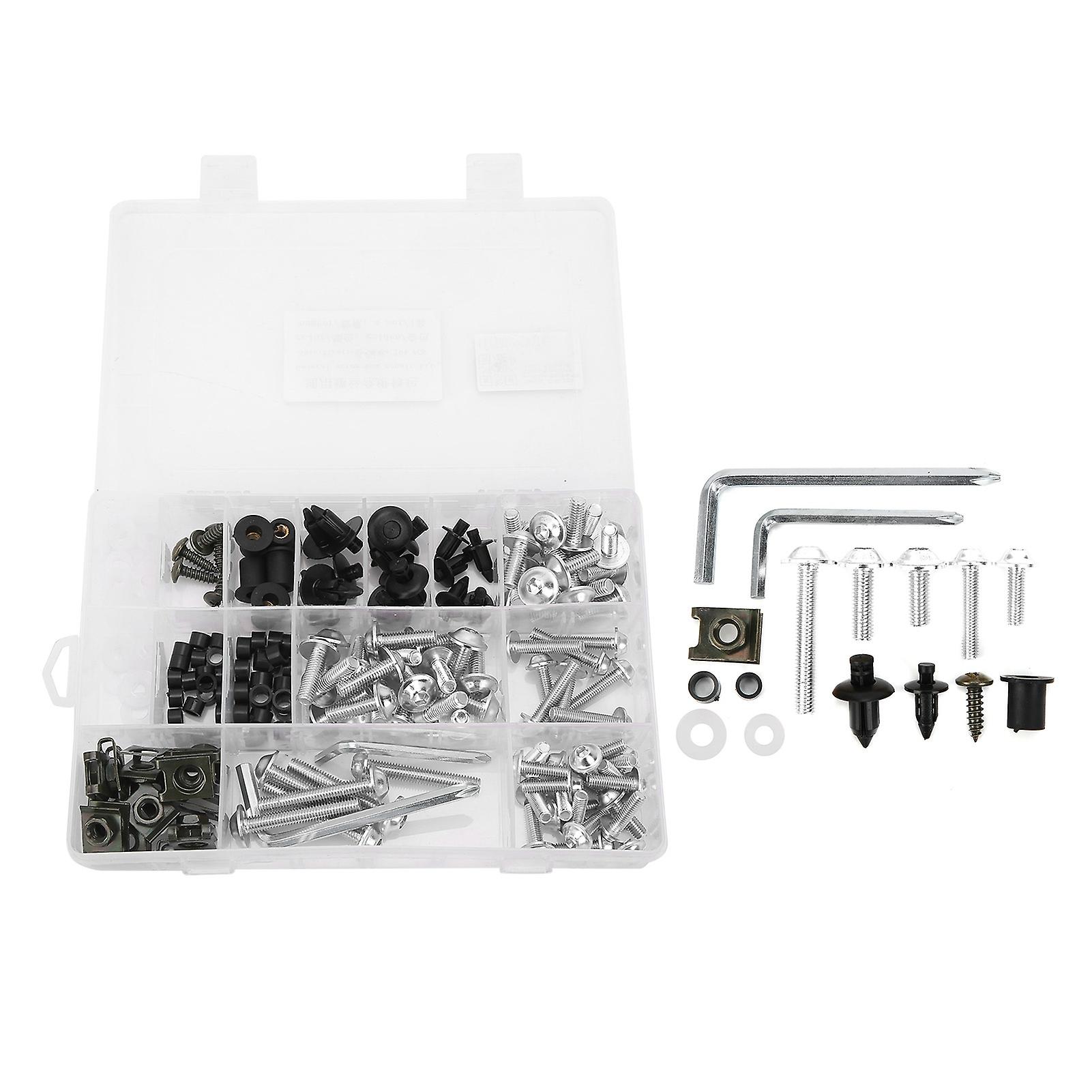 Universal Motorcycle Fairing Windshield Bolt Kit Screws Fasteners Aluminium For Repairingsilver