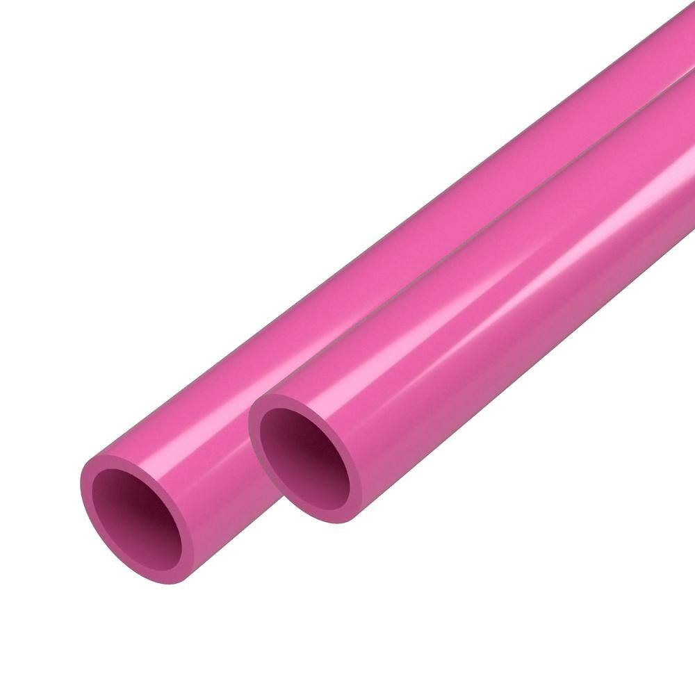 Formufit 34 in. x 5 ft. Furniture Grade Schedule 40 PVC Pipe in Pink Pressure (2-Pack) P034FGP-PK-5x2