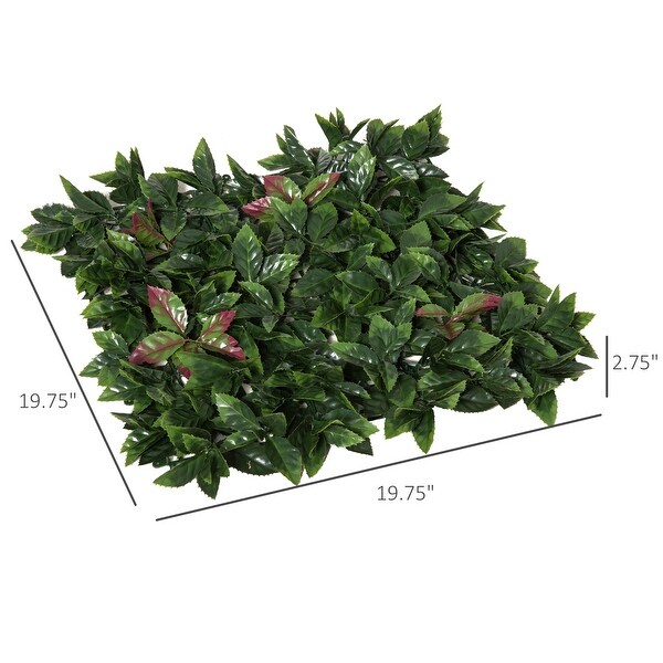 Outsunny 12PCS 20 x 20 Artificial Boxwood Panels Milan Leaf Grass Privacy Fence Screen Topiary Hedge Plant Greenery Wall