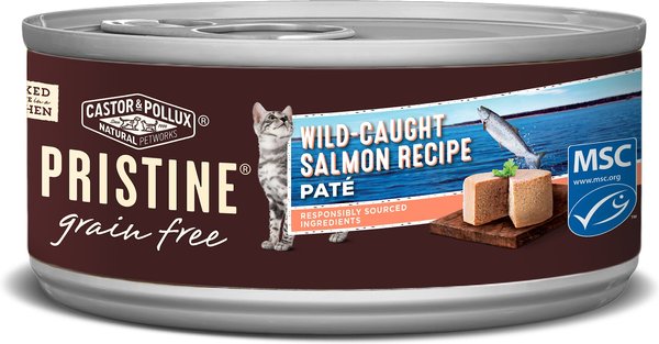 Castor and Pollux PRISTINE Grain-Free Wild-Caught Salmon Recipe Pate Canned Cat Food