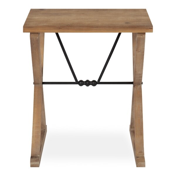 Kate and Laurel Travere Wood and Metal Side Table - 22x14x26