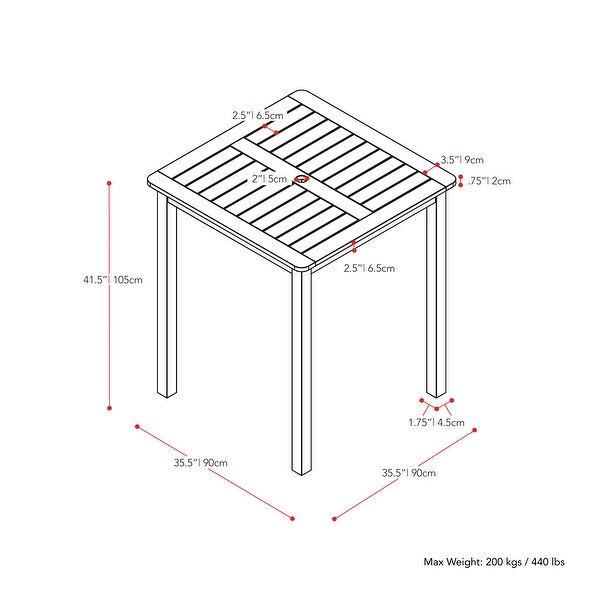 CorLiving Miramar Natural Hardwood Outdoor Bar Height Table