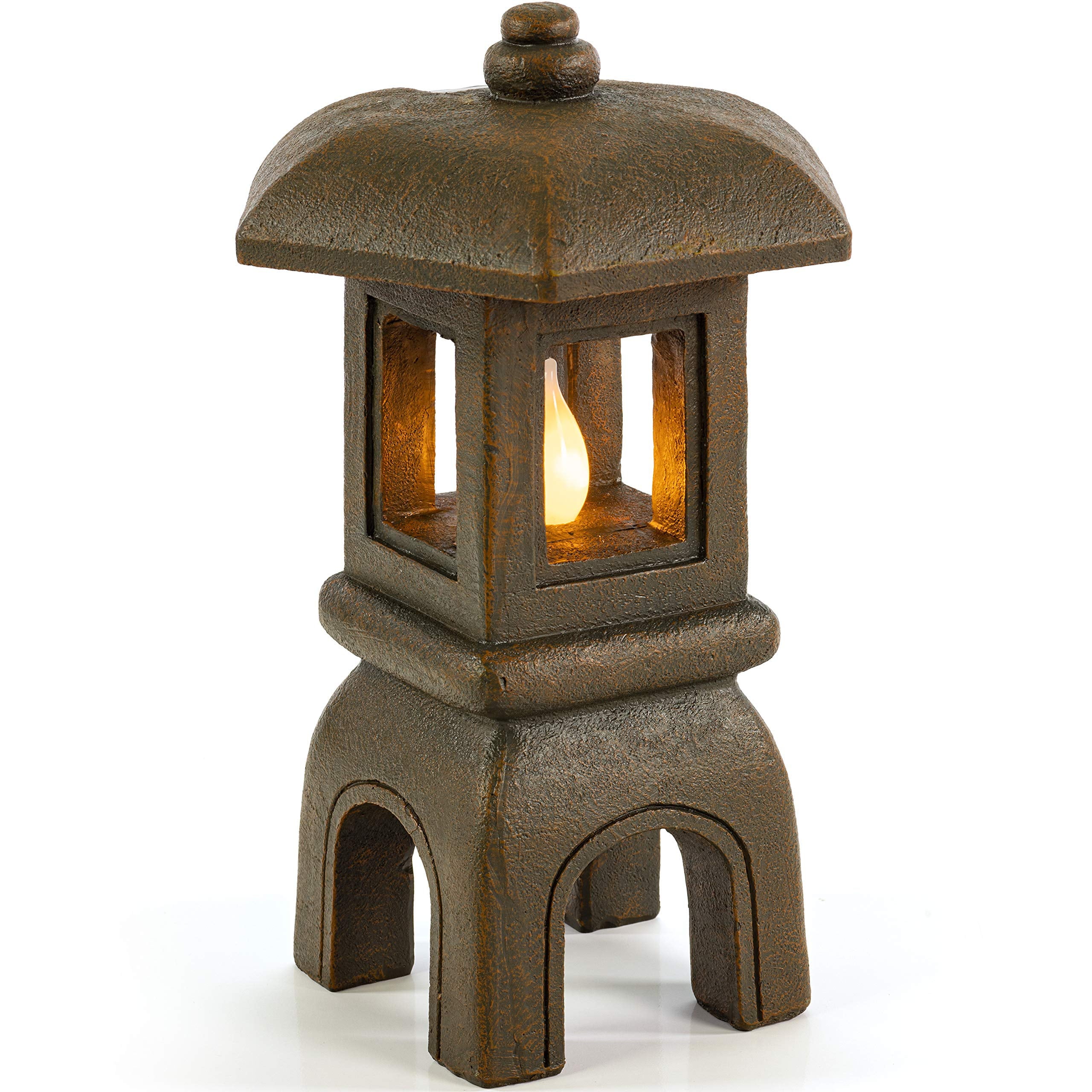 Dawhud Direct | Vp Home Serenity Zen Pagoda Solar Powered Flickering Led Outdoor