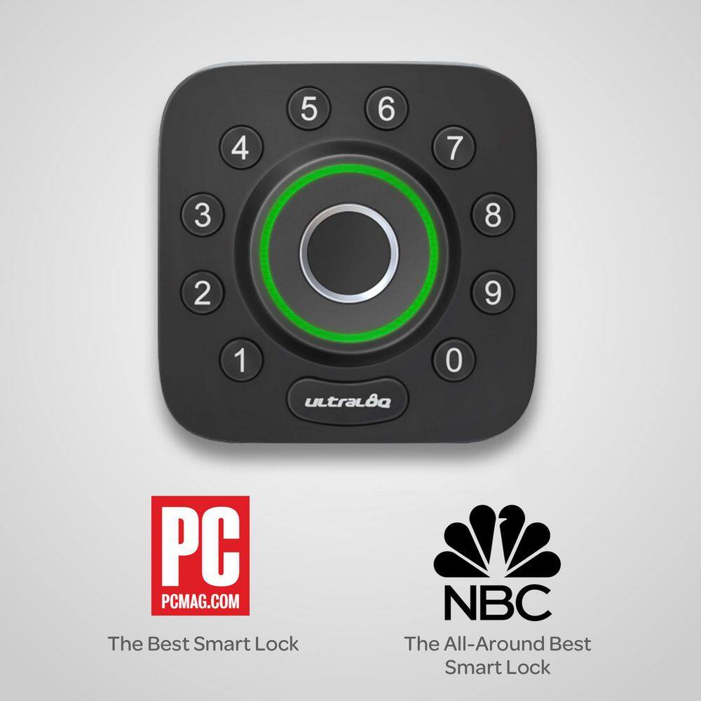 Ultraloq U-Bolt Pro Black with Satin Nickel Wi-Fi Smart Lock Deadbolt with Fingerprint and Keypad ‎UUL-U-BOLT-PRO-WIFI