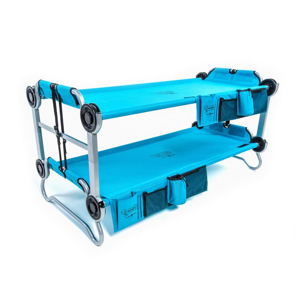 Disc-O-Bed Kid-O-Bunk 65 in. Teal Blue Bunk Beds with Organizers 30105BO