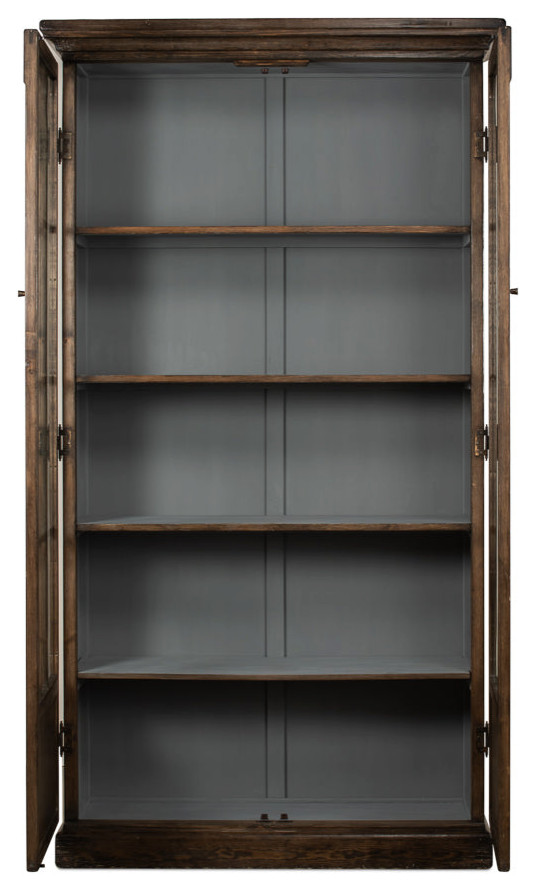 Refined Arches Tall Curio Bookcase Glass Doors   Traditional   Bookcases   by Sideboards and Things  Houzz