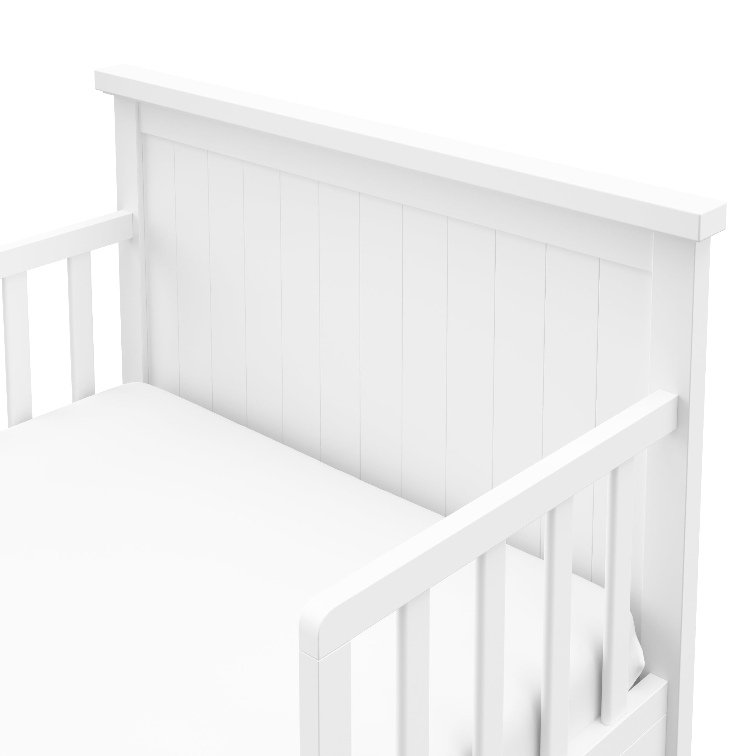 Graco Bailey Wood Single Toddler Kids Bed, Guardrails Included White