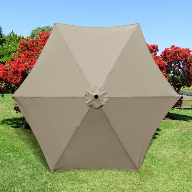 11 x27 X 11 x27 Aluminum Market Polyester Umbrella With Crank Lift Beige Astella