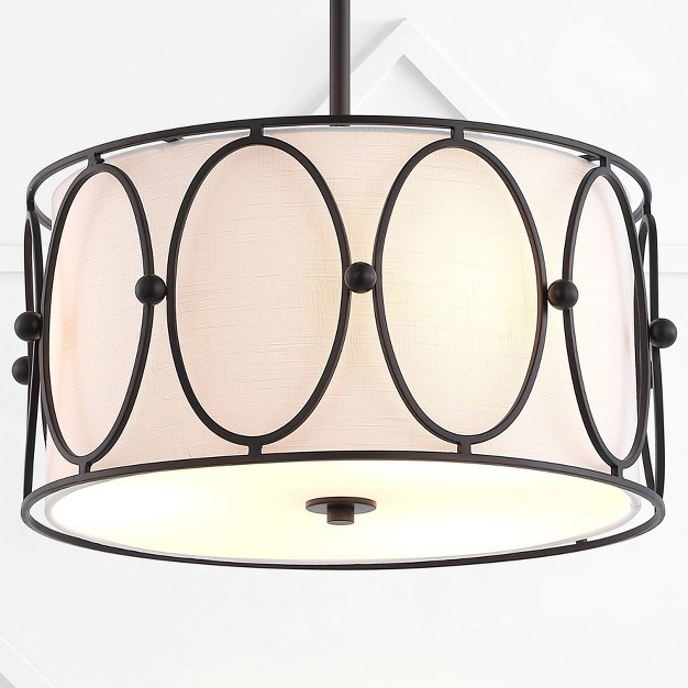 Led 3 light Violetta Metal Pendant Oil Rubbed Bronze white Jonathan Y