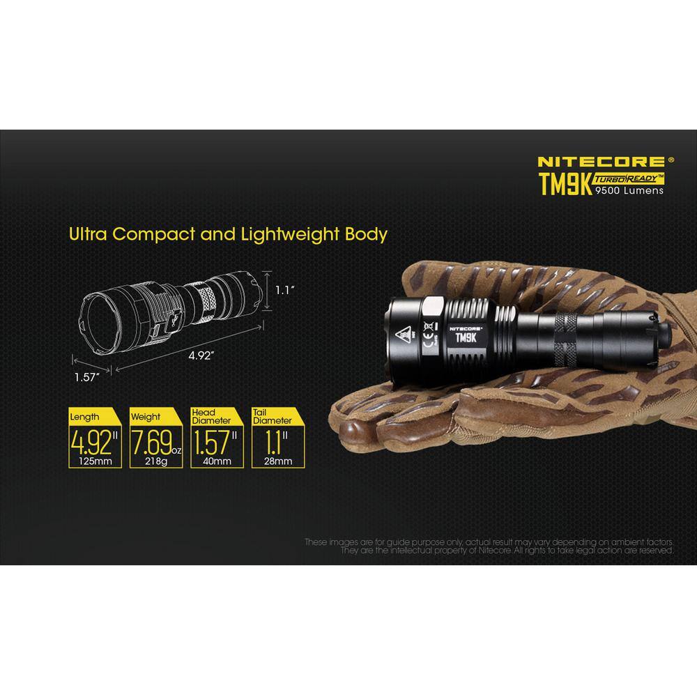 NITECORE 9500 Lumens USB-C Rechargeable LED Flashlight FL-NITE-TM9K