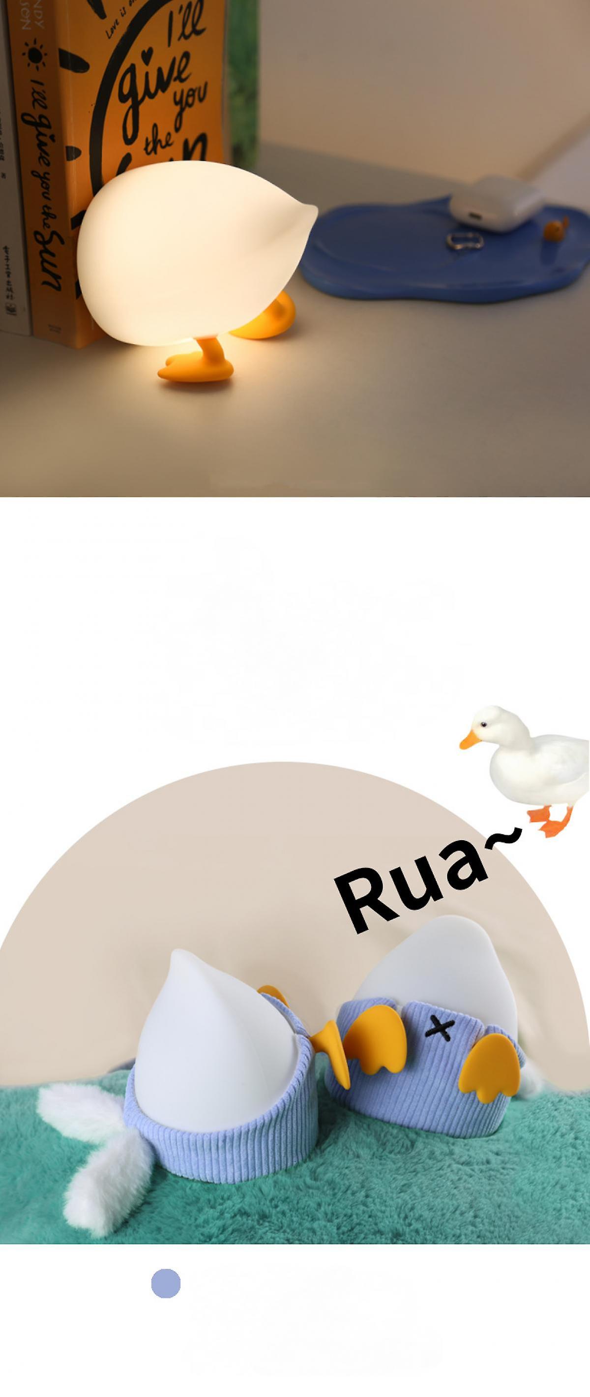 Duck Lamp Duck Butt Night Light， Kids Night Lamp With 2 Colors Light， 1200mah Rechargeable Bedside Lamp， Silicone Dimmable Desk Lamp