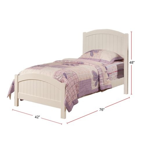 White Color Twin Size Bed Youth Bedroom Furniture ...