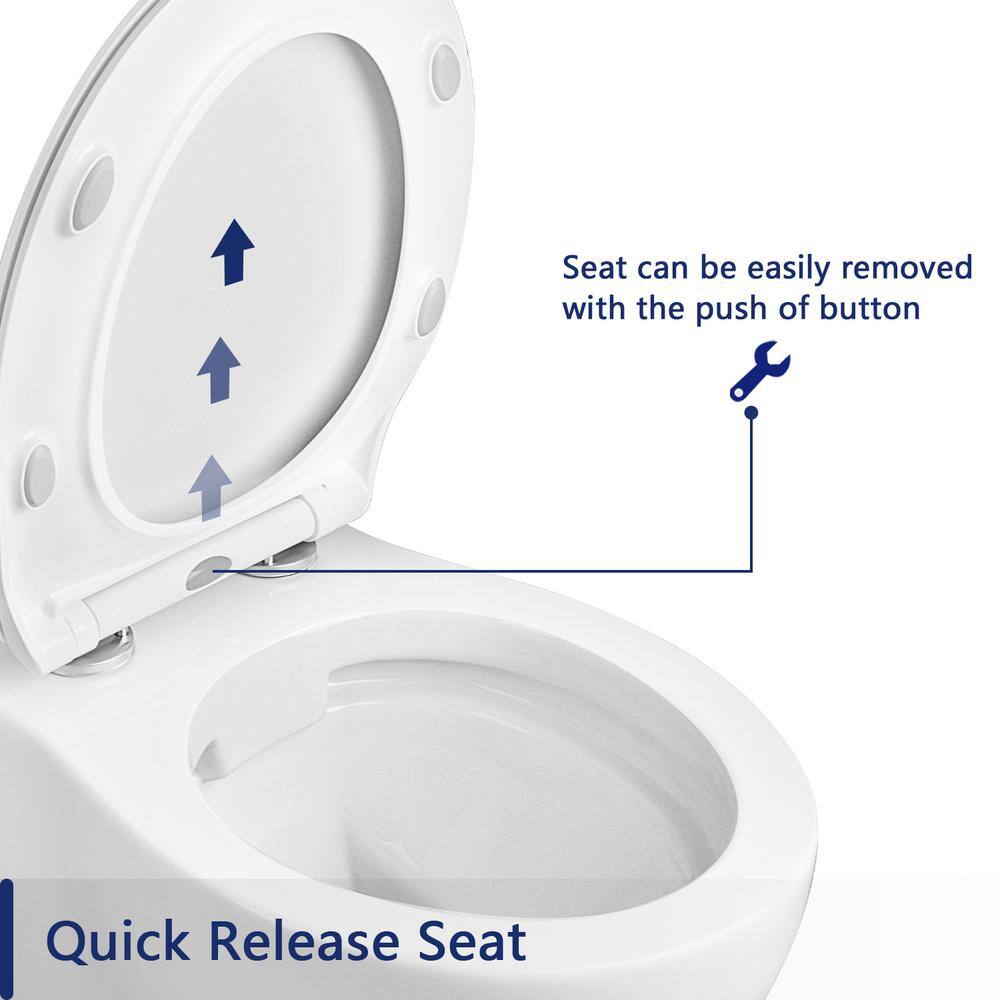 DEERVALLEY Liberty Wall-Mounted 1-Piece 0.81.6 GPF Dual Flush Elongated Toilet in White DV-1F0069