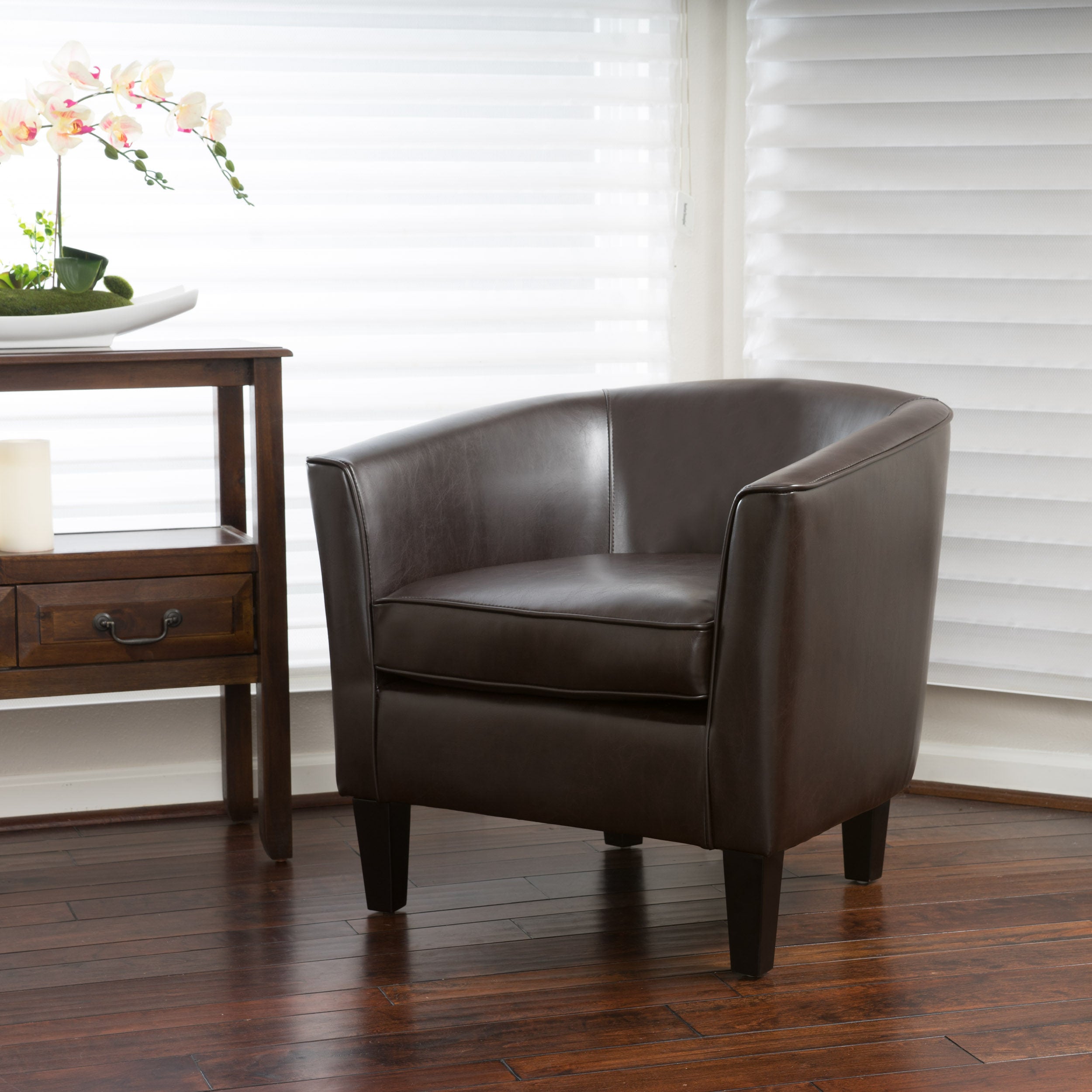 Gelston Brown Leather Club Chair