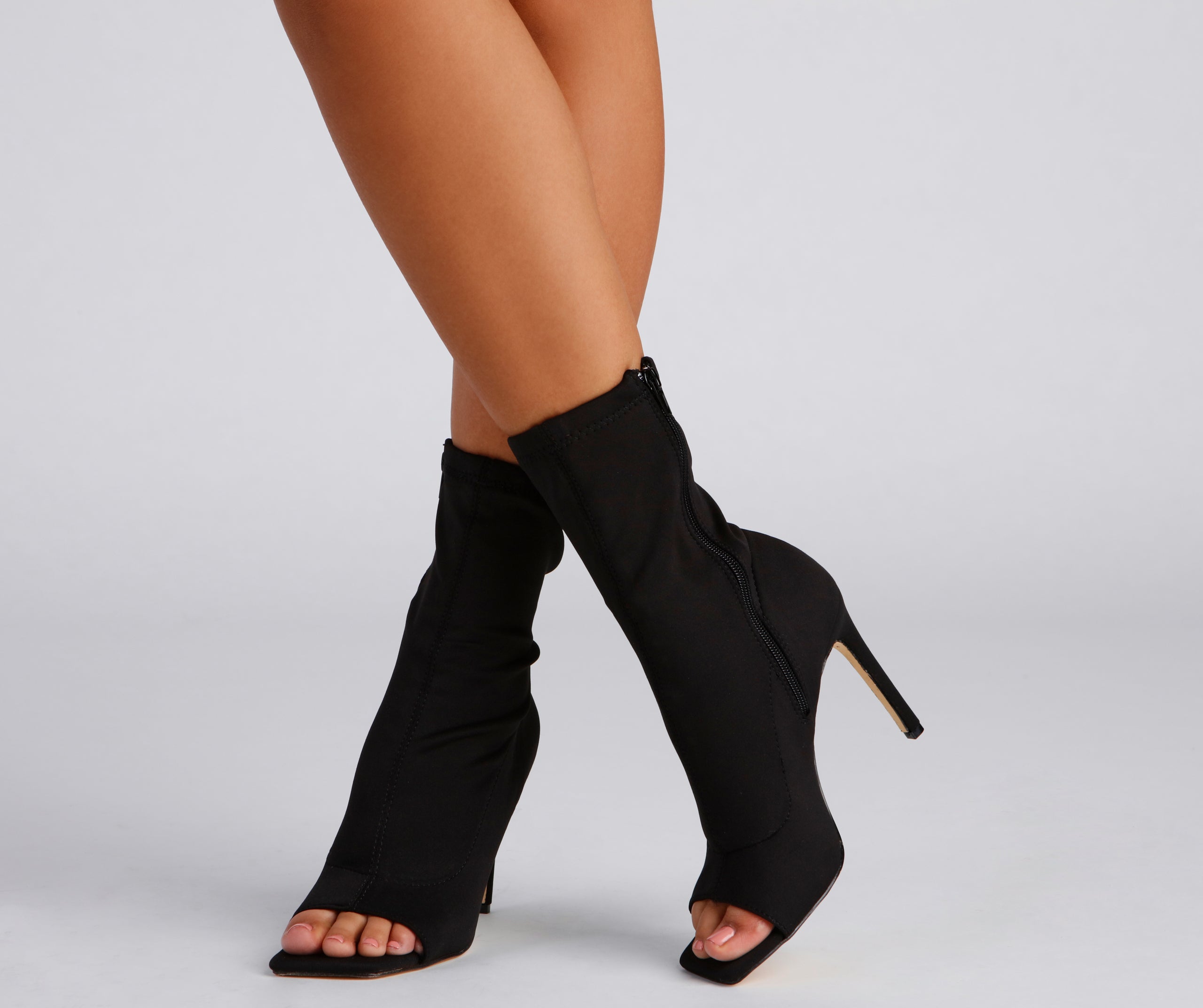 Peep Toe Stunner Stiletto Booties