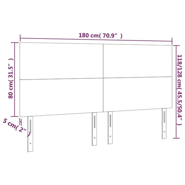 vidaXL LED Headboard Velvet Bedroom Furniture Dark Gray/Light Gray Multi Sizes - - 37421112